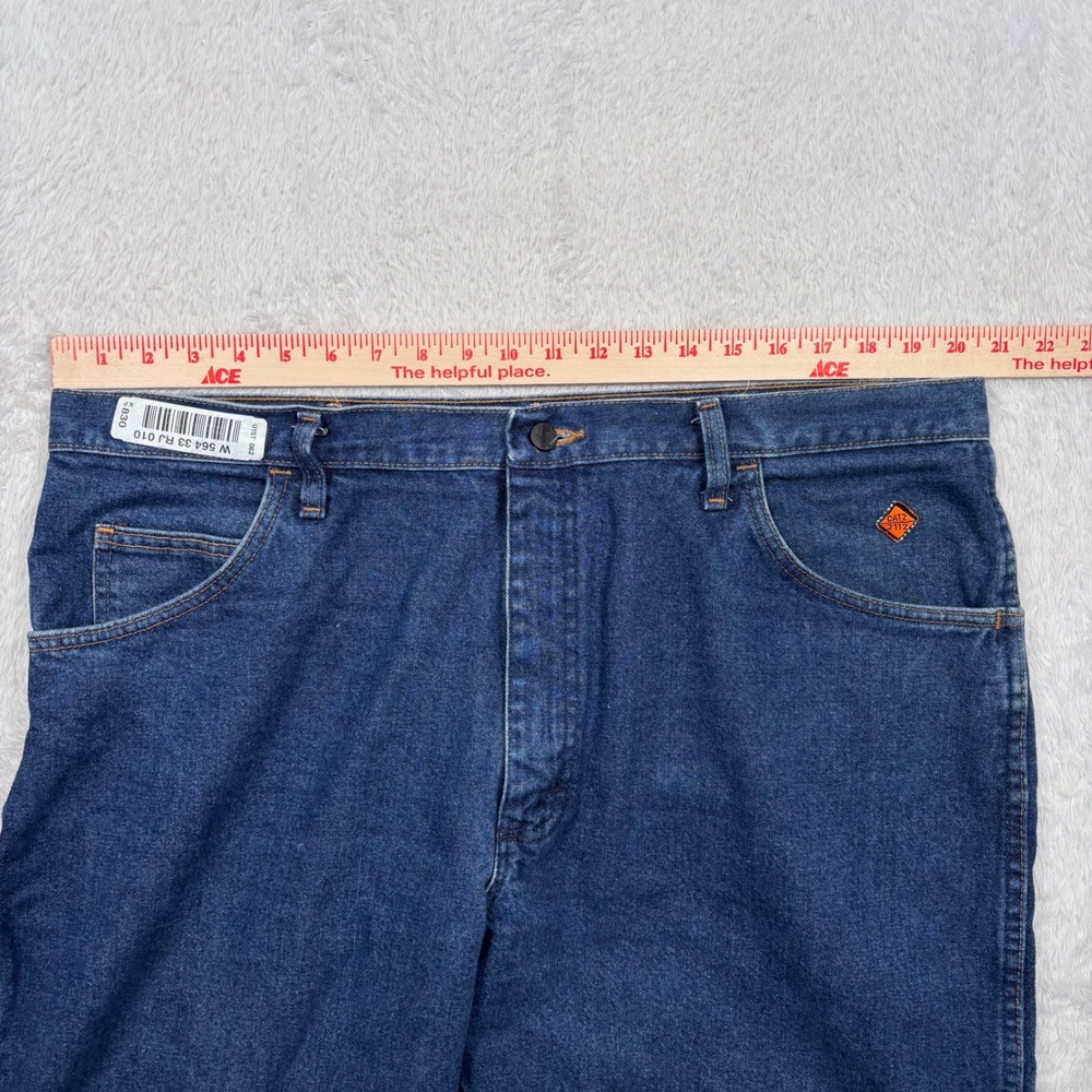 Wrangler FR Jeans Mens 40x32 Blue Relaxed Fit Flame Resistant NFPA 2112 Workwear - Picture 9 of 13